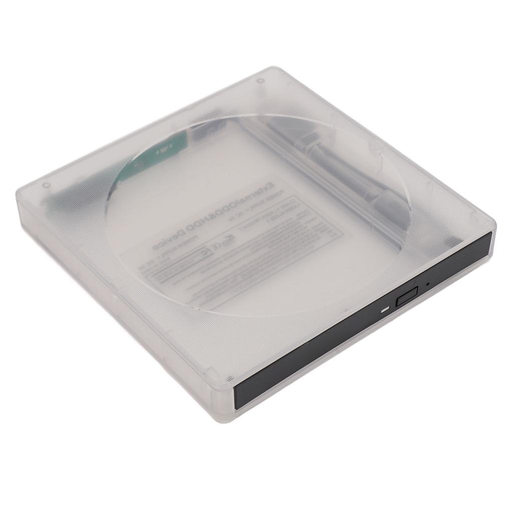 Optical Drive Enclosure Type C USB3.0 5Gbps Clear External CD DVD BD Drive Box for Laptop 12.7mm