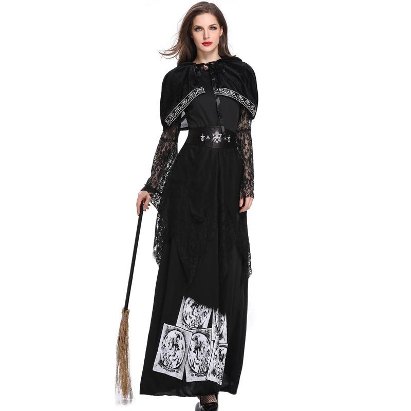 Костюм на Хэллоуин для взрослых, Набор платья ведьмы, Сценический костюм, Костюм ведьмы, Униформа