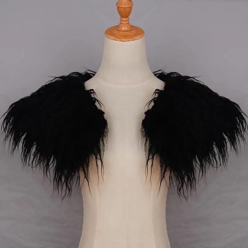 Меховой воротник Зимняя одежда Плащ воина Шаль королевы викингов Элегантная шаль из искусственного меха