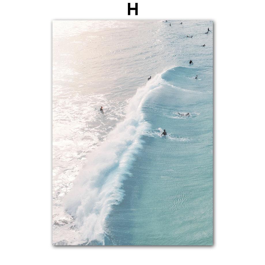 Кокосовая пальма доска для серфинга шале океан пляжный пейзаж настенная живопись на холсте скандинавские постеры с принтами настенная картина Декор в гостиную