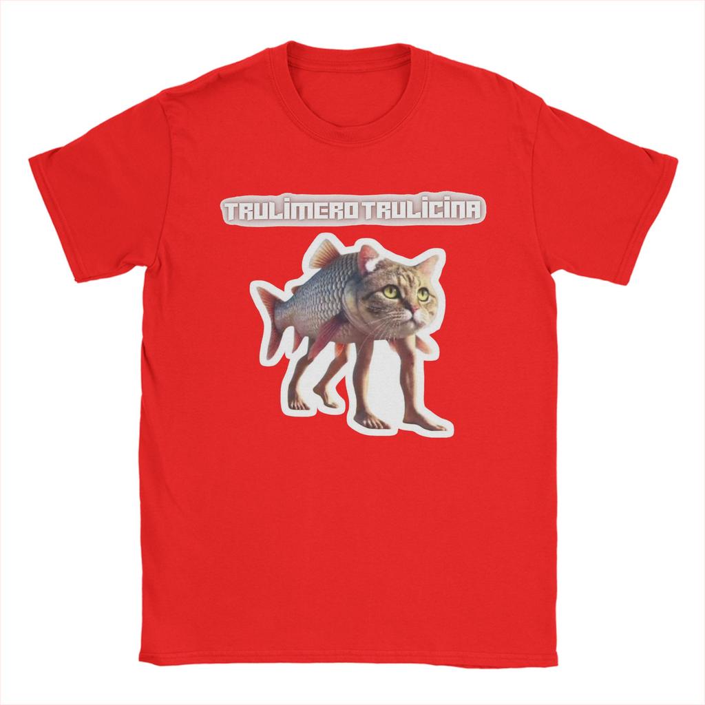 Graphic Printing Trippi Troppi Cat Shrimp T Shirt for Unisex Women Pure Cotton Tshirts Short Sleeve Tops