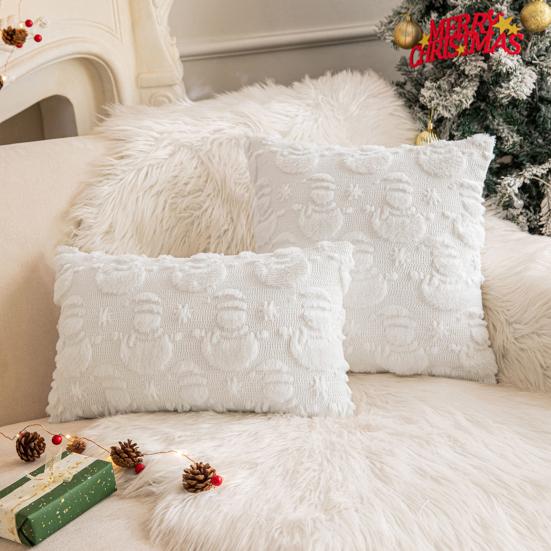 Рождественская наволочка для декоративной подушки, наволочки с рождественской елкой, мягкие плюшевые наволочки с потайной молнией, зимний домашний декор