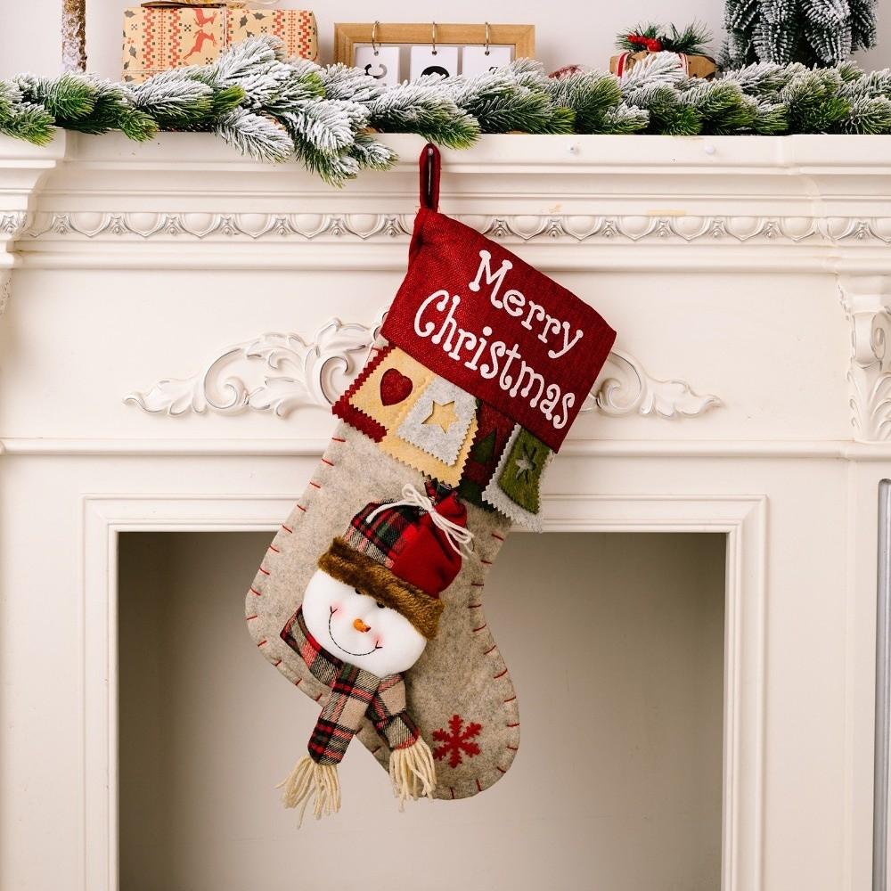 Three-dimensional Christmas Sock Hanging Candy Bag Kawaii Christmas Stocking Home Party