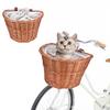 Корзина для велосипеда Плетеная Ивовая Корзина на Руль Велосипеда Для Питомцев Собаки Кошки Маленький Контейнер Для Переноски Питомцев Сумка-Мешок на Шнурке для Покупок