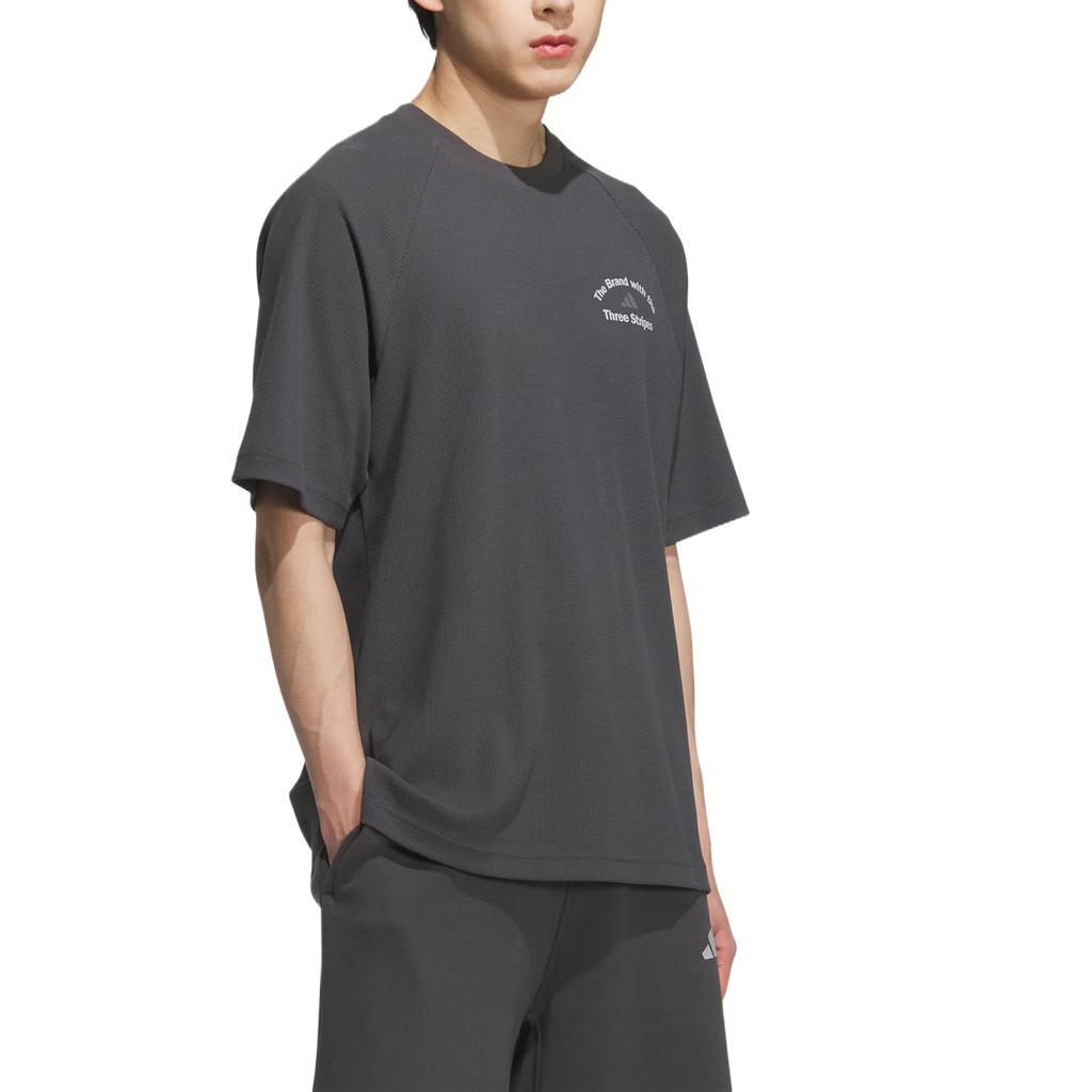 Adidas Gfx Футболка мужская оверсайз с надписью, повседневная, с коротким рукавом, топы, однотонная серая KF0128