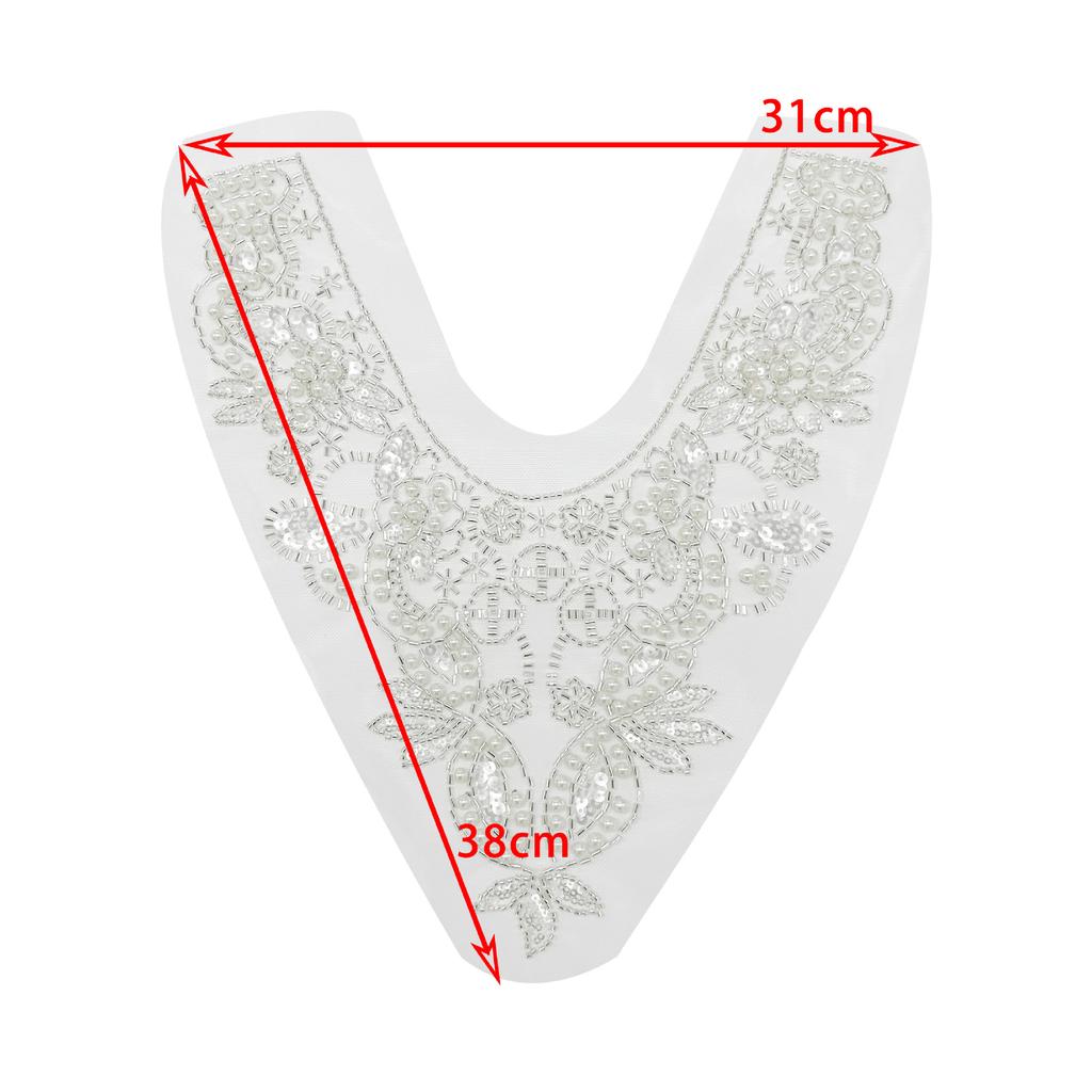 Diy Dress Collar Flower Heavy Industry Beads Bead Tube Sequins Flower Lace Collar Embroidered Beads Clothing Accessories