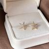 Серьги с микроинкрустацией циркония в виде морской звезды: Позолоченное серебро 925 пробы 14 карат, просто и мило