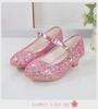 2025 Spring Girls' Rhinestone Sequin Princess Shoes - Solid Color Strap Buckle for Children's Performances