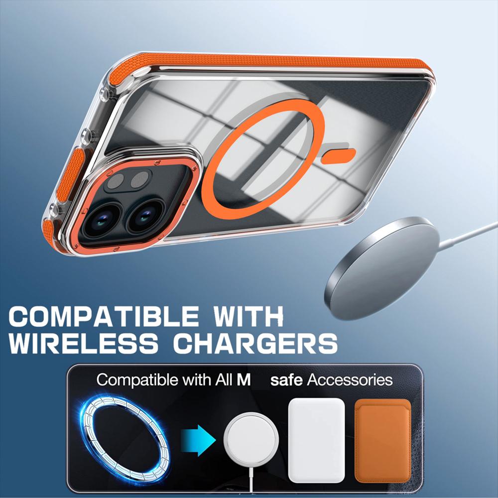 KEYSION HD Transparent Magnetic Case for MagSafe for OPPO Reno 14 F 5G 13 F 4G 12 F 5G Clear Shockproof Phone Back Cover
