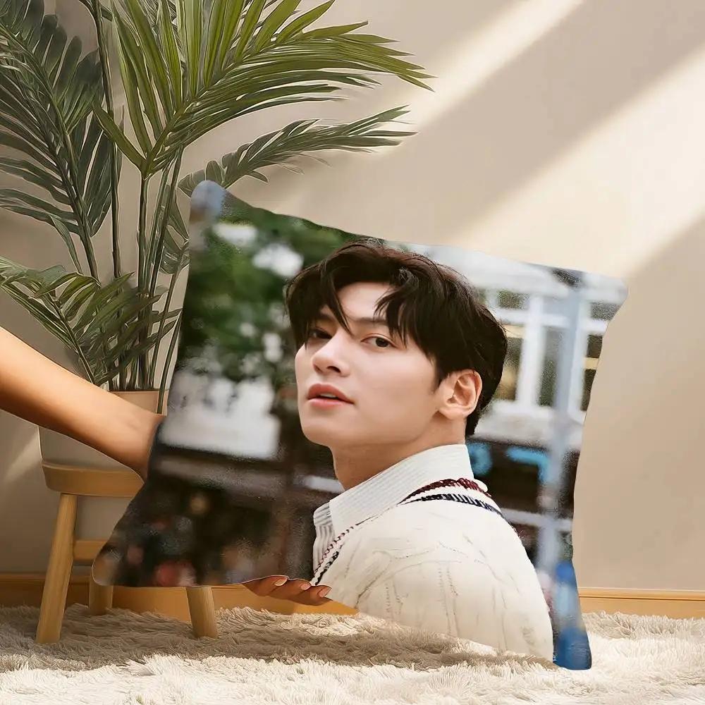 Чехол на подушку в стиле K-pop Ji Chang W-Wook, короткий плюш, печать, квадратные чехлы на декоративные подушки, диван, домашний декор
