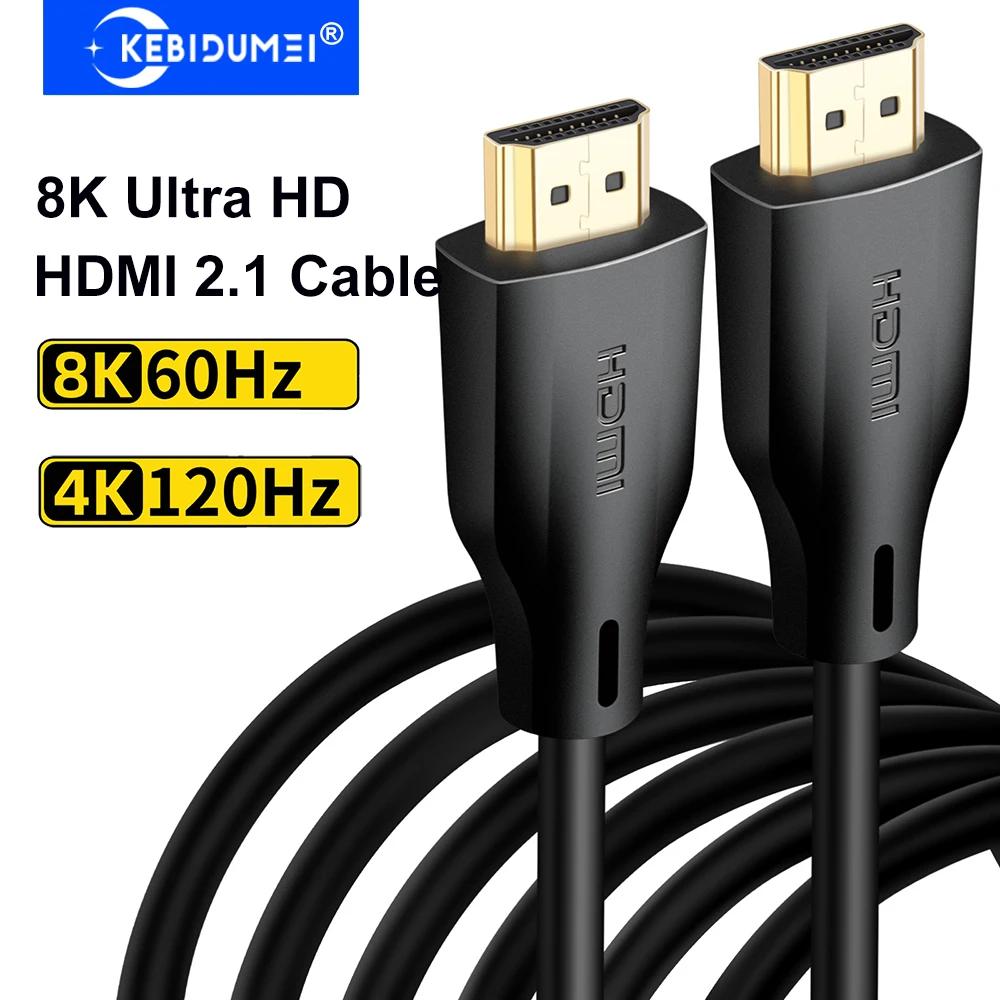 KEBIDUMEI 8K Ultra HD HDMI 2.1 Cable 48Gbps HDMI-compatible to HDMI Vedio Cable HDR10+ 8K 60Hz Dolby EARC 3D HDCP for PC TV Box