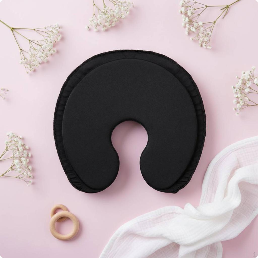 Black Gel Breast Pad Stitched Edge Chest Compress Curved