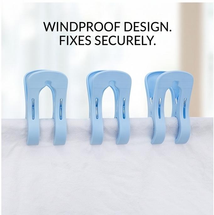 Large Anti-Slip Double Clip Quilt Clips, Windproof Durable Clothes Pegs for Laundry, Home Use & Storage Organization