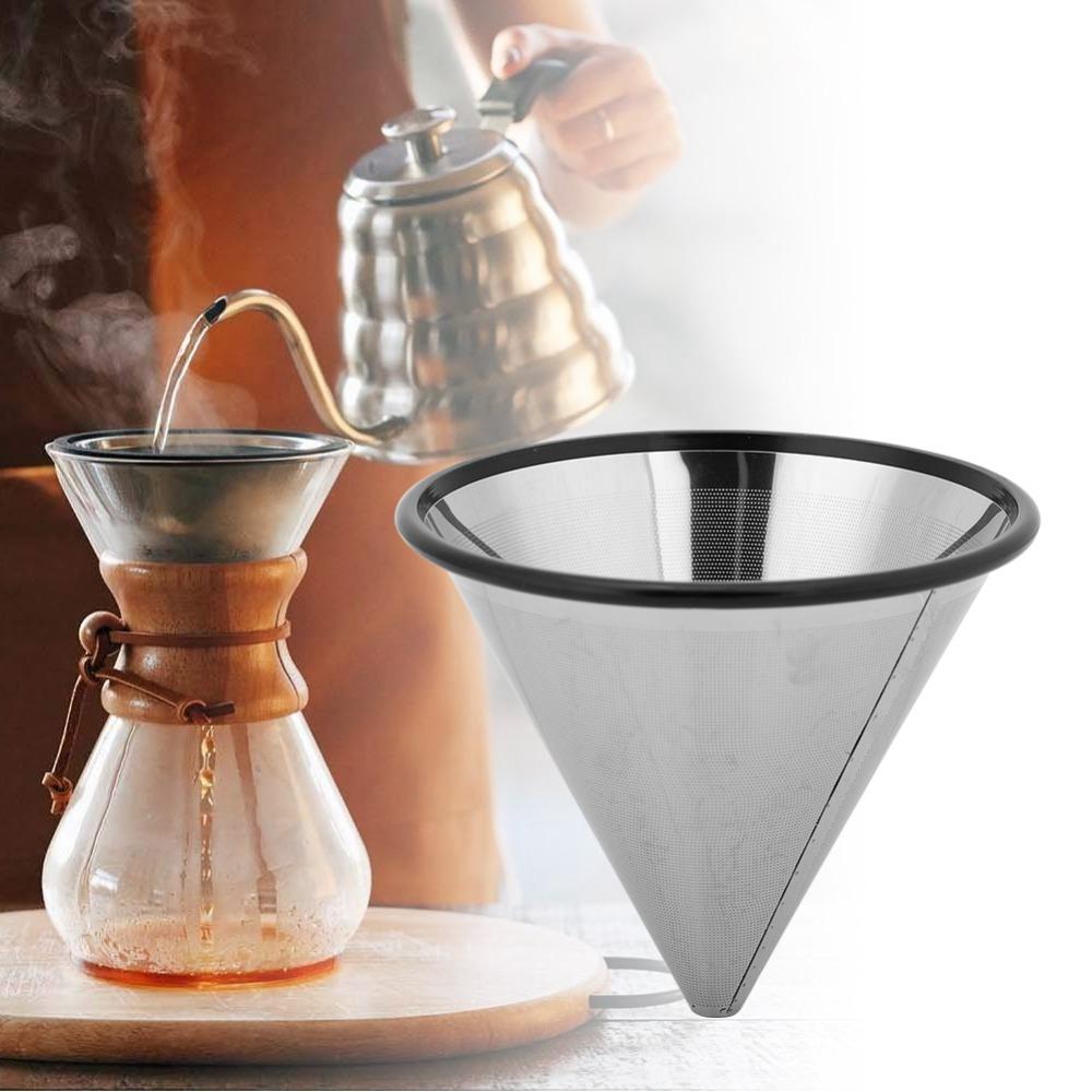Metal Base Stainless Steel Coffee Filter Stainless Steel Coffee Mesh Strainer Single Cup Brewing