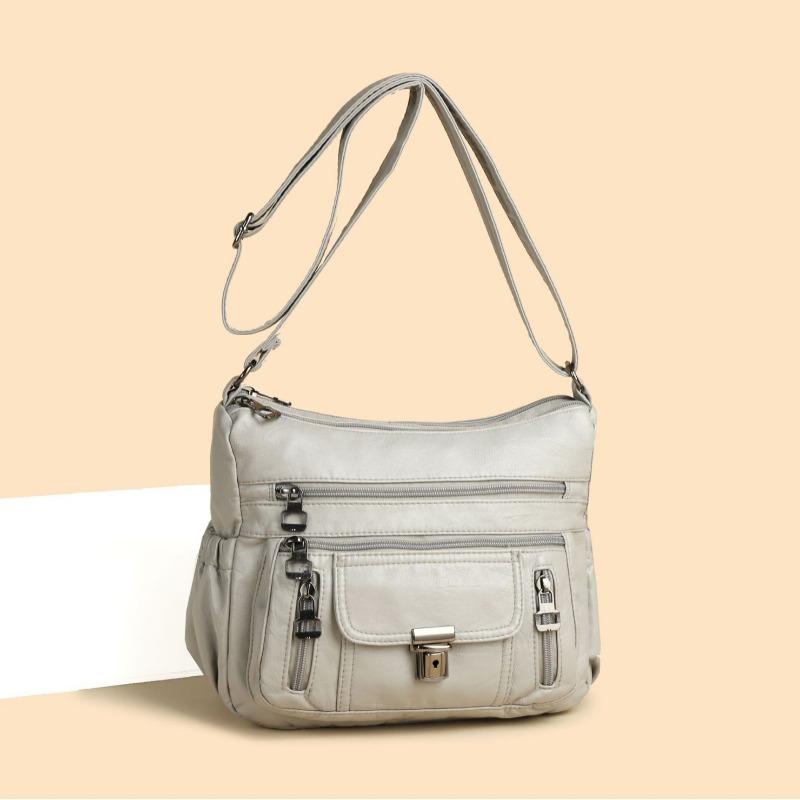 Genuine Leather Texture Bag Large-capacity Practical Single-shoulder Crossbody Bag Middle-aged Woman's Bag Mother's Bag