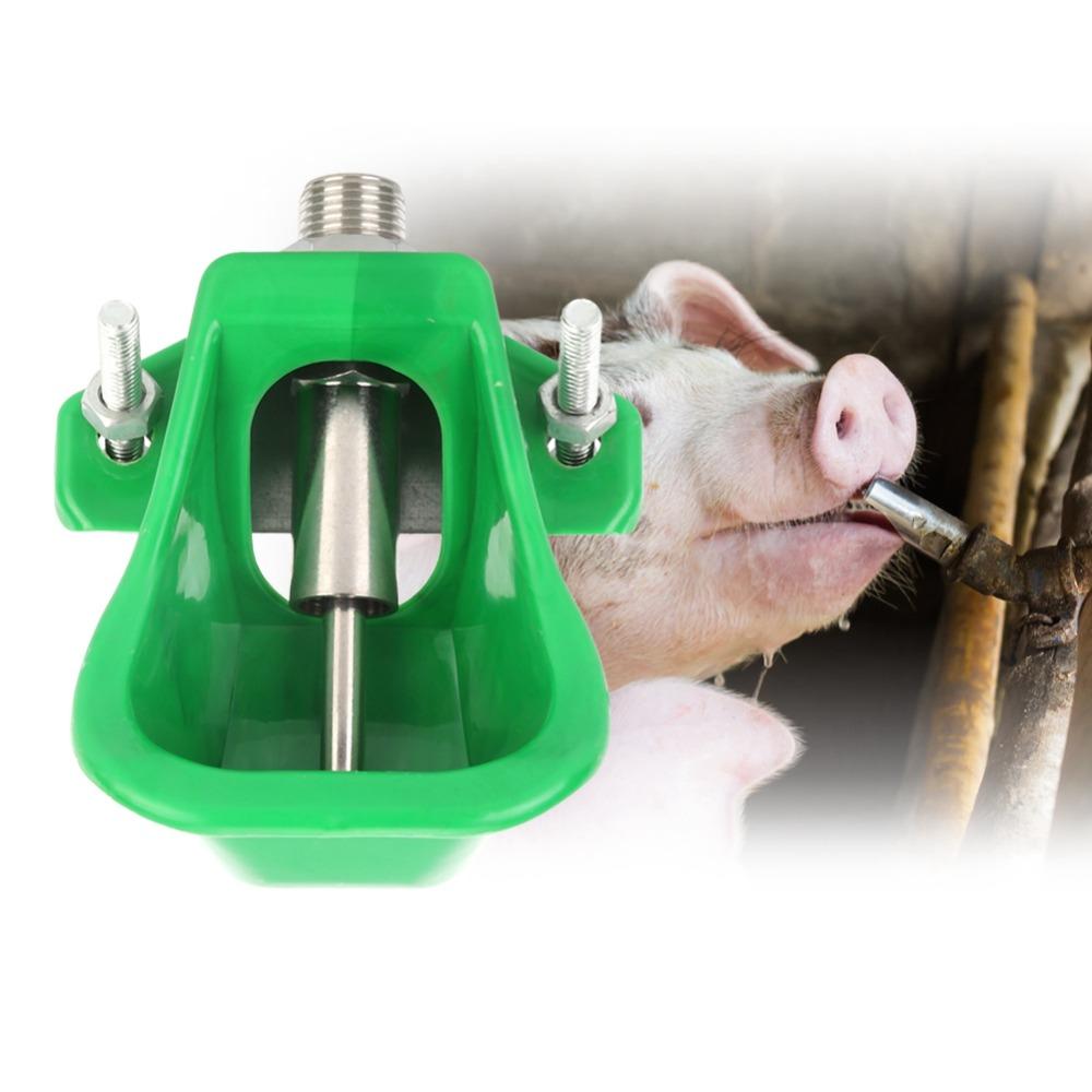 Green Pig Drinking Bowl Plastic Piglet Water Bowl Easy Clean Pig Feeder Bowl Farm Use
