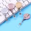 Gold Silver Retractable Badge Reel Name Tag Easy To Pull Buckle ID Card Holder Office Accessories
