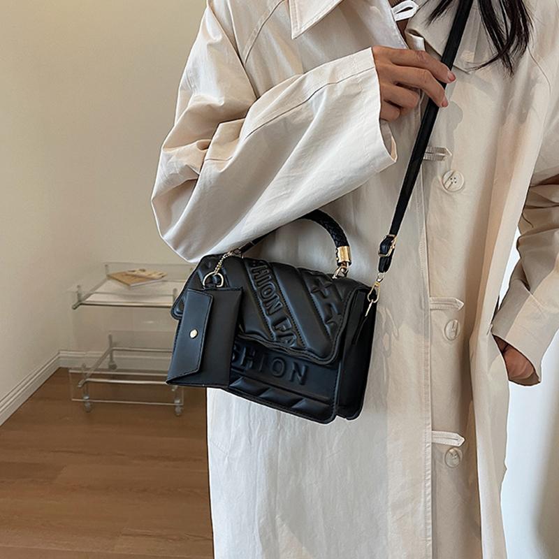 Yogodlns Модная женская квадратная сумка через плечо Samll из искусственной кожи, винтажная однотонная сумка через плечо с верхней ручкой и небольшим кошельком