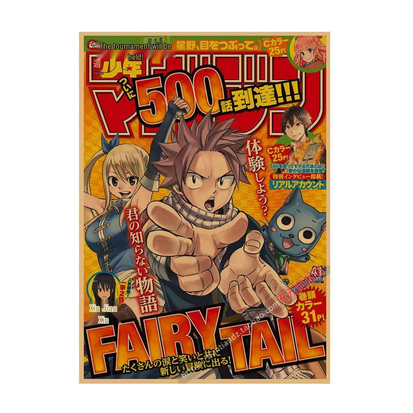 Аниме Постер Fairy Tail - Декоративное Настенное Искусство для Бара, Кафе, Общежития, Японский Стиль, Картина на Крафт-бумаге 678