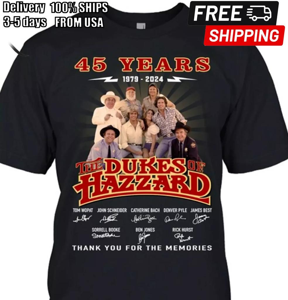 45 Years The Dukes Of Hazzard T-Shirt 1979 – 2024 Thank You For The Memories
