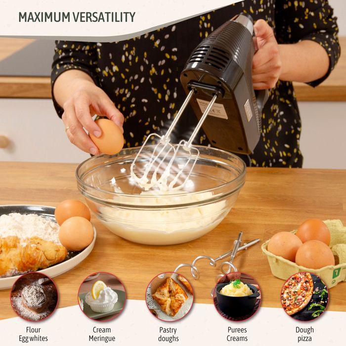 Elegance Batteur Electrique Cuisine Mixeur Spécial Pâtisserie 5 Vitesses + Turbo Briebe HM1174BLK 400W Noir 04179