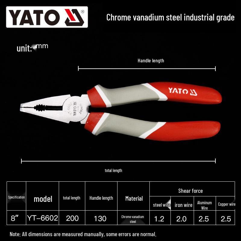 YATO Yiertuo 6" и 8" Длинногубцы, Пассатижи, Кусачки для проволоки, Заостренные клещи, Бокорезы.