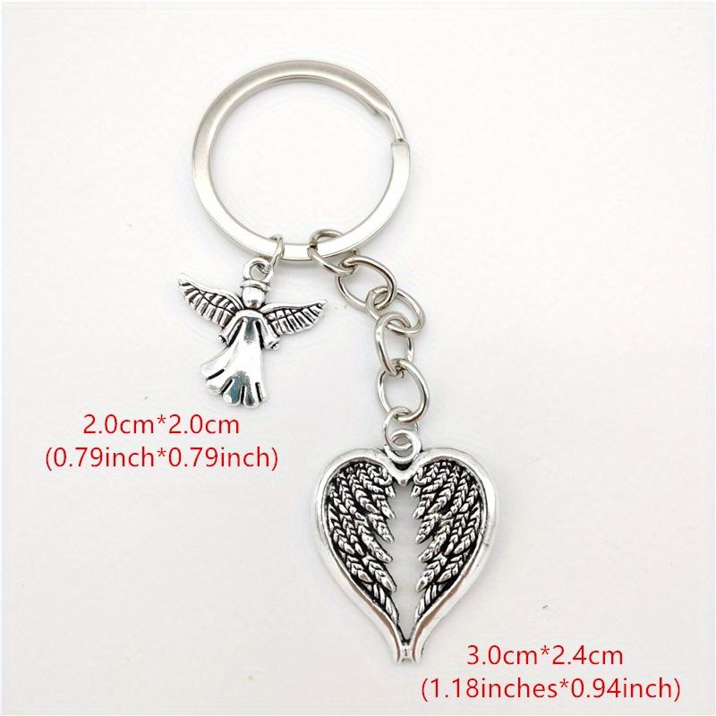 Модный брелок Ангел-хранитель Брелки для ключей в форме сердца Крылья Брелки для женщин Сумки Ювелирные изделия Подарки