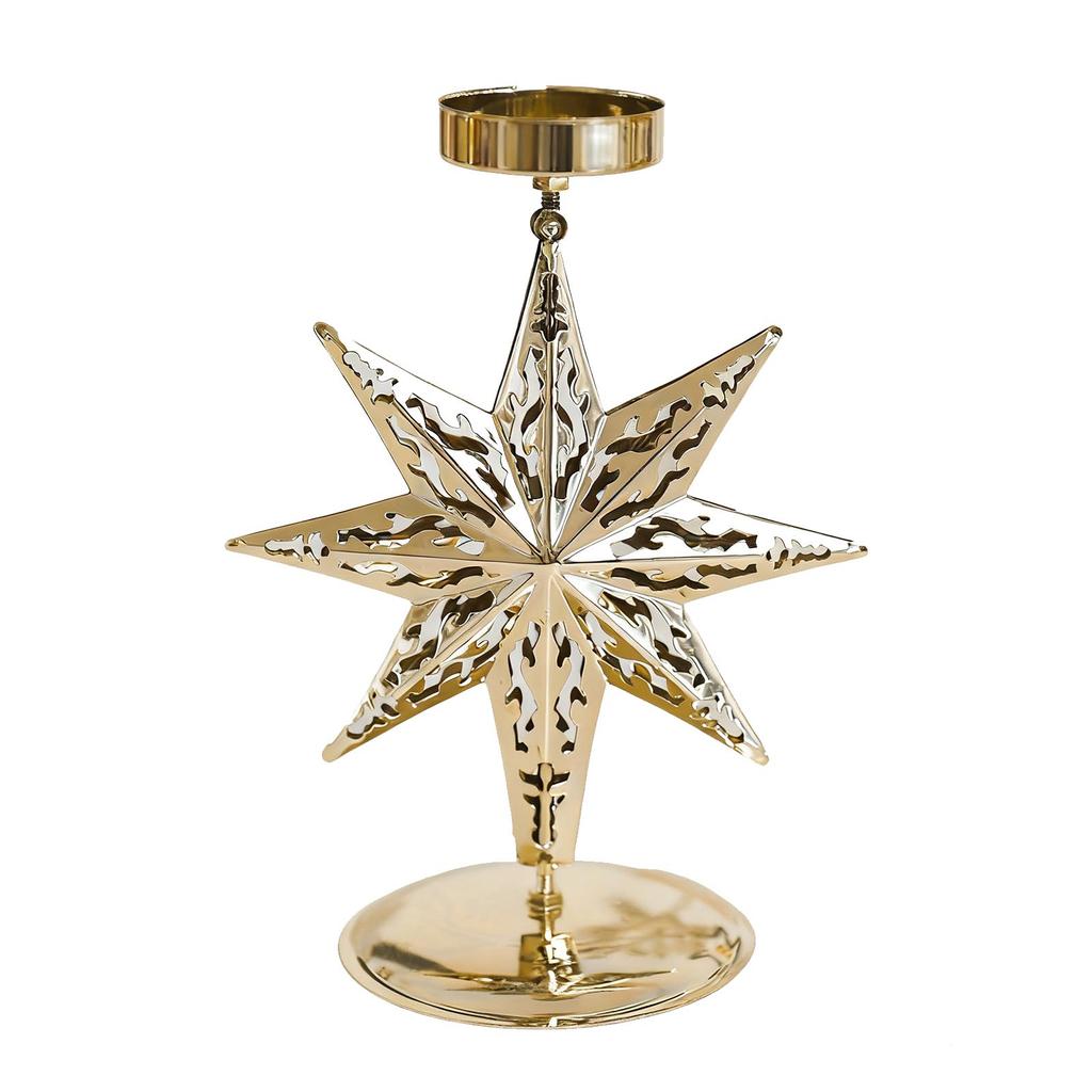 Christmas Candle Holder, Golden Iron Desktop Candle Holder Decoration, Holiday Table Center, Suitable For Party Decoration