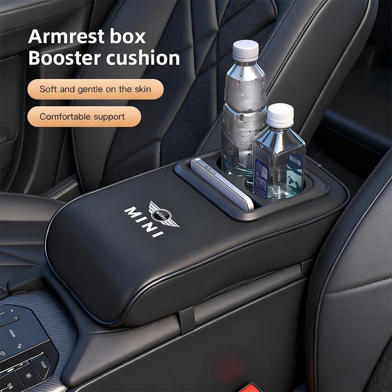 Car Armrest Storage Box Pad Leather Elastic Sponge Auto Center Armrest Protective Cushion Cup Holder For Mini Cooper One JCW F54 mjewr55