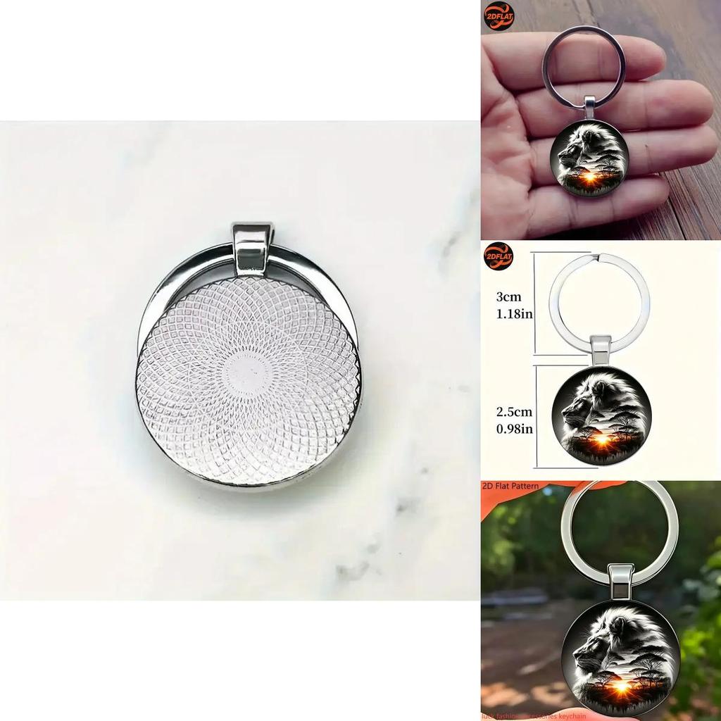 Подвеска-брелок с узором льва из серебристого цинкового сплава для подарка