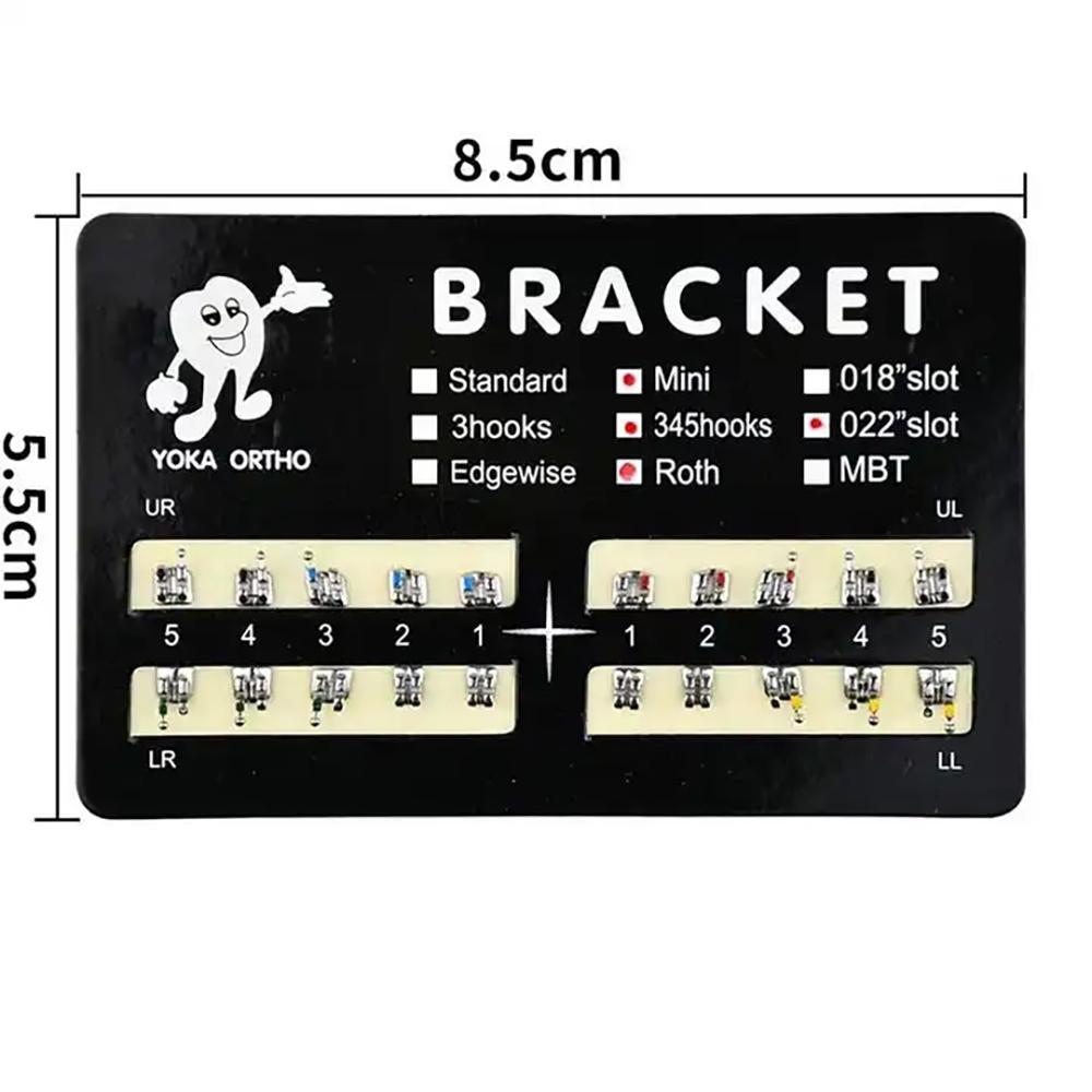 PIORPOY 20Pcs/Kit Dental Orthodontic Braces For Teeth MIM Monoblock Metal Mini Standard Roth MBT Slot 0.022 0.018 Hooks 3-4-5 3
