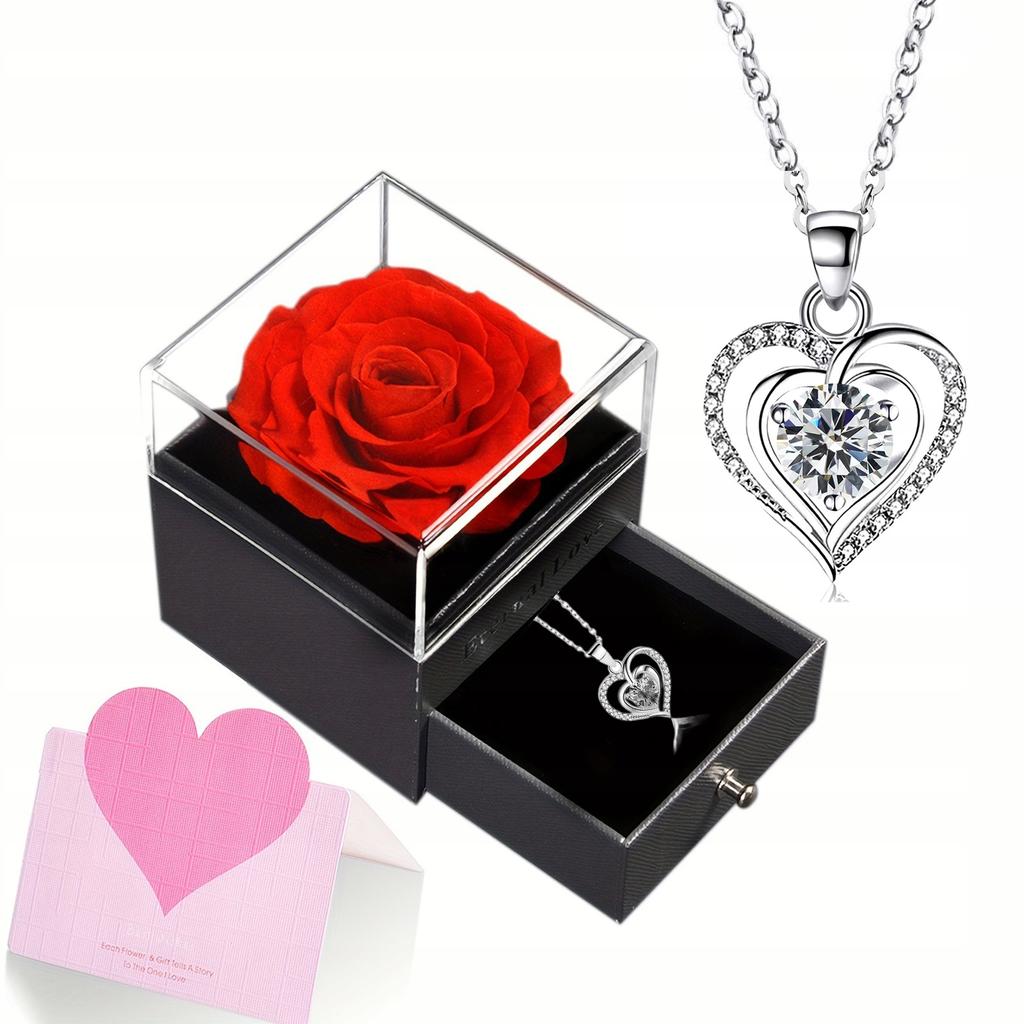 SILVER Women' Heart Necklace DIAMOND Rhinestones Gift for a Woman