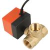 AC 220V Brass Electric Motorized Ball Valve 3 Way 3 Wire T Type 1.6pa Thread DN25 G1