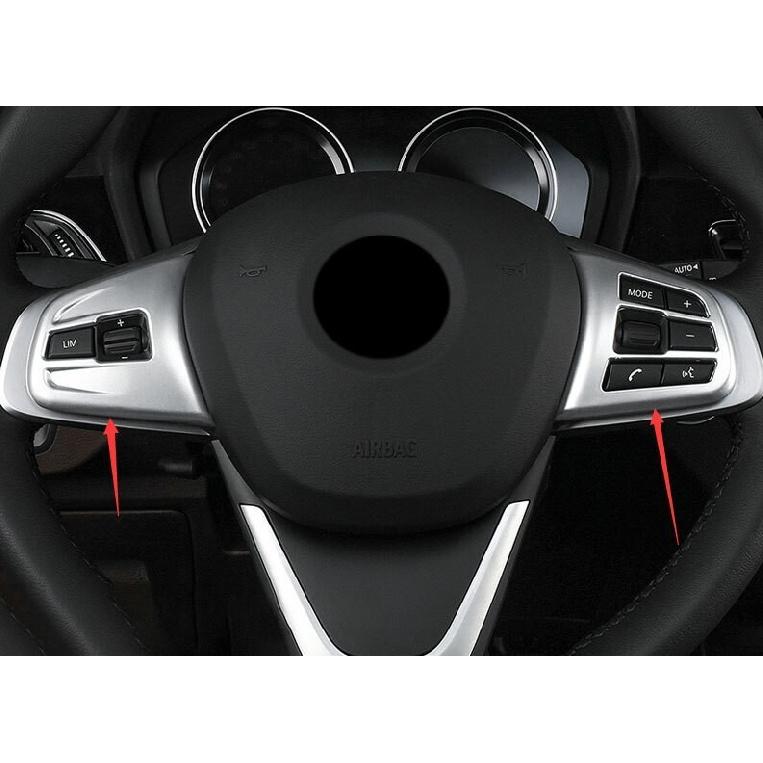 For BMW X1 F48 2016-2022 2022 ABS Silver Front Steering Wheel Frame Cover Trim