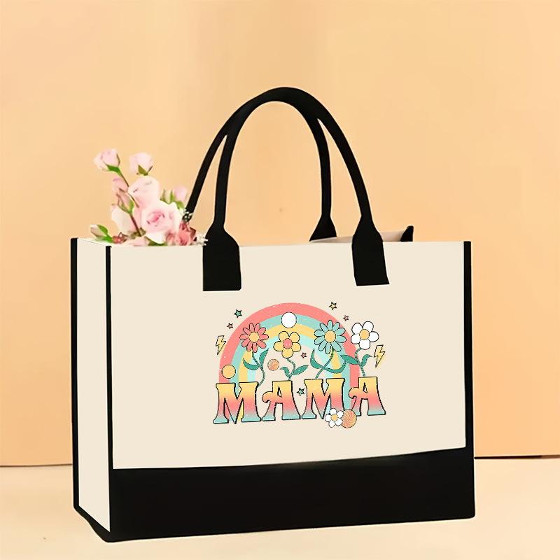 Холщовая сумка через плечо, большая вместительная сумка с принтом, женская модная легкая портативная сумка для подарков и покупок