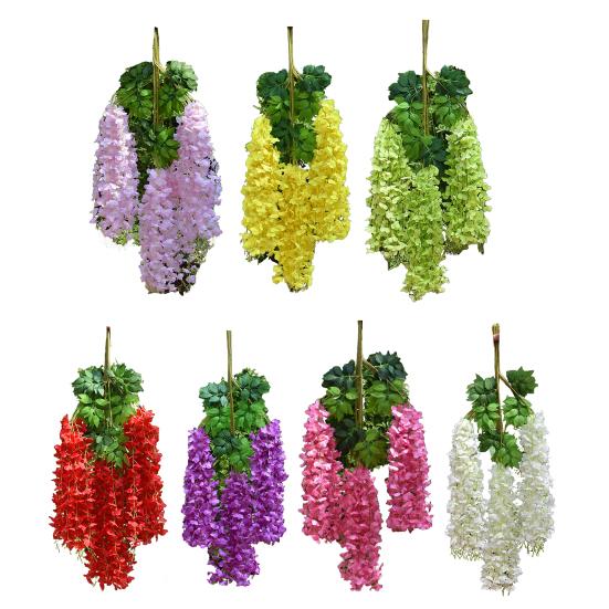 Искусственная глициния, лоза, для помещений и улицы, настенное подвесное украшение, гирлянда из искусственных шелковых цветов, для дома, свадьбы, вечеринки, фестиваля, имитация цветочного декора