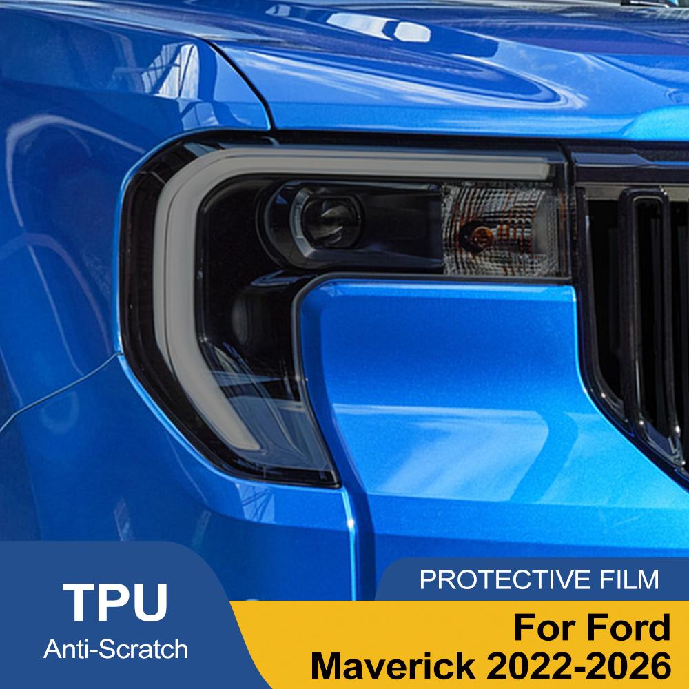 Защитная пленка для фар автомобиля для Ford Maverick 2026-2026 Дымчато-черная, предварительно вырезанная, антицарапающая, глянцевая виниловая пленка для оклейки