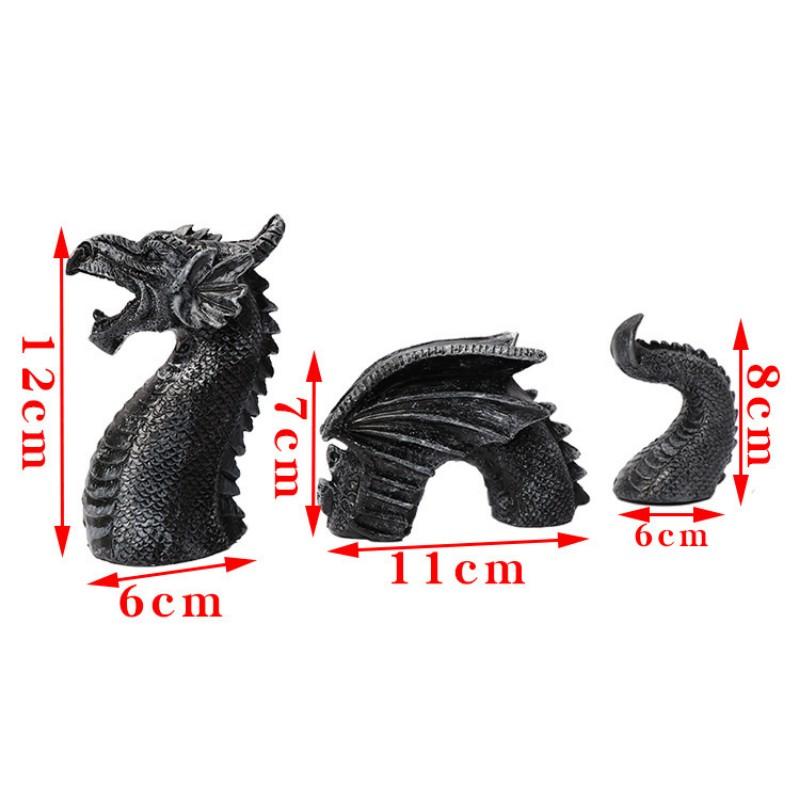 Газонная Скульптура Готическая Фэнтези Фигурки Драконов Искусство Сад Патио Статуи Газона Украшения Скульптуры Дракона Смола Гигантский