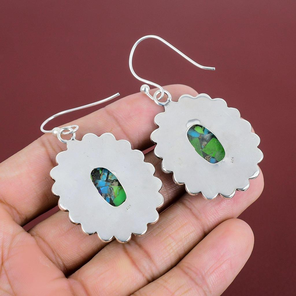 Серьги Fiesta Kingman из бирюзы, многоцветные медные бирюзовые серьги из стерлингового серебра 925 пробы, серьги ручной работы с драгоценными камнями, новейшие дизайнерские серьги