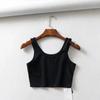 Sexy Women Sleeveless Summer Crop Top Cotton Knitted Short U Collar Bar