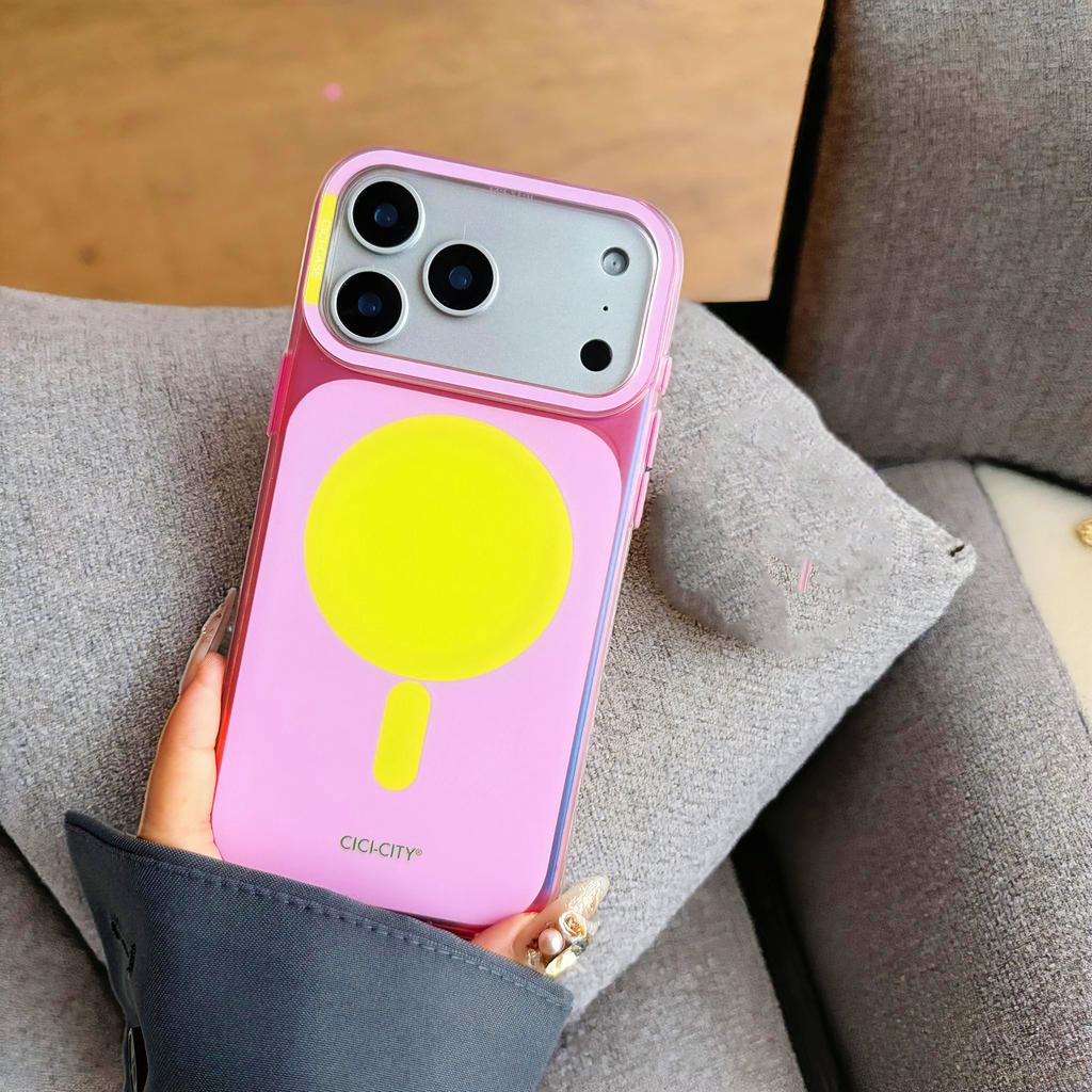 CICI-CITY For iPhone 17 Pro Max Case Compatible with MagSafe PC + TPU IMD Dual Color Phone Cover