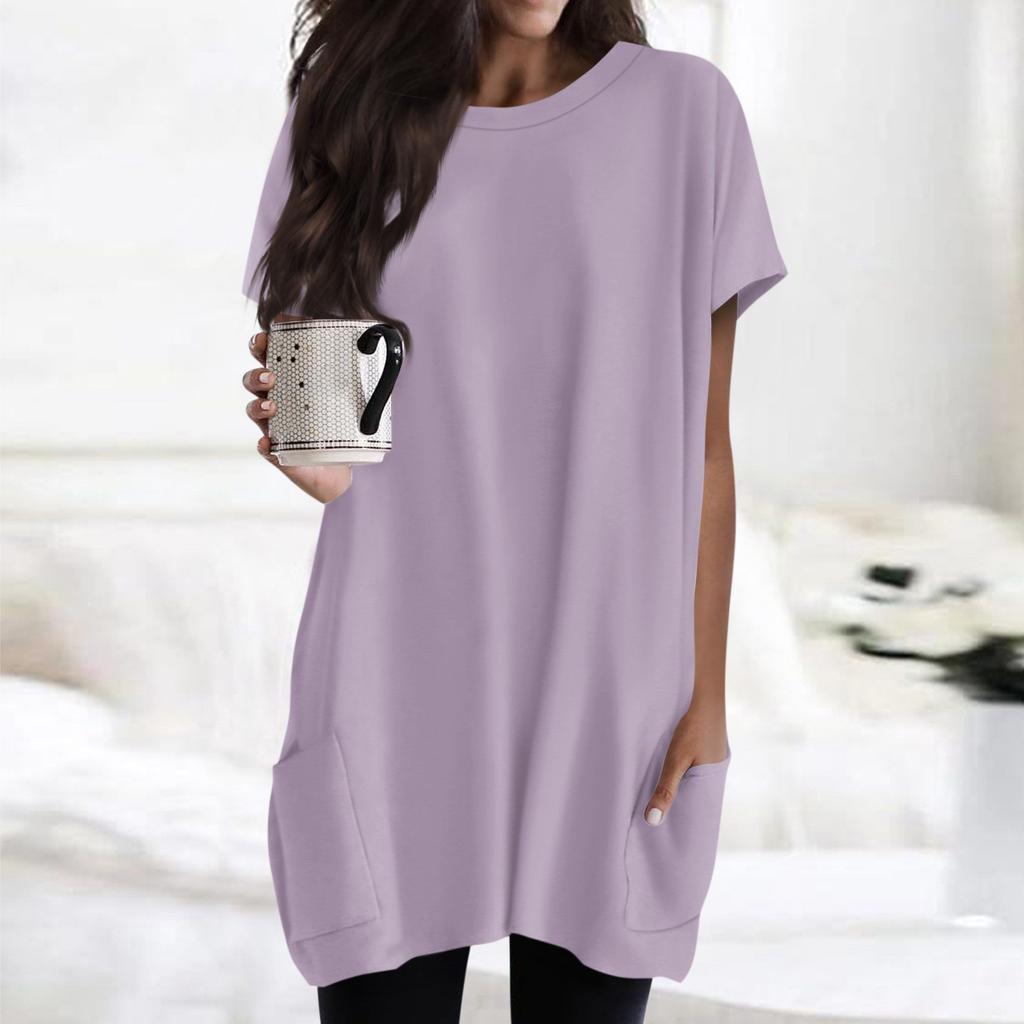 Женская футболка с круглым вырезом, короткими рукавами и карманным принтом, топы стандартной посадки