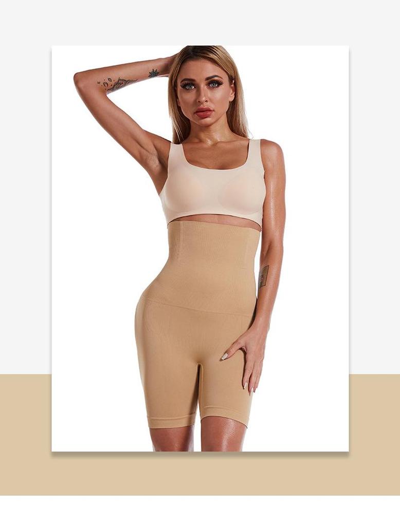 High Waist Slimming Body Shaper Boxer Briefs for Women - Postpartum Control, Hip Lift, Abdomen Support, Open Butt Design.