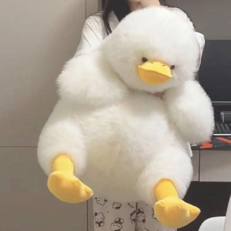 Плюшевая игрушка-утка Очаровательная Пушистая Супер Мягкая Толстая Кукла Утка Двэнь Двэнь Кукла из Ткани Хлопок PP Студенческая Подушка для Сна Кукла из Ткани Хэллоуин Подарок Новейшая