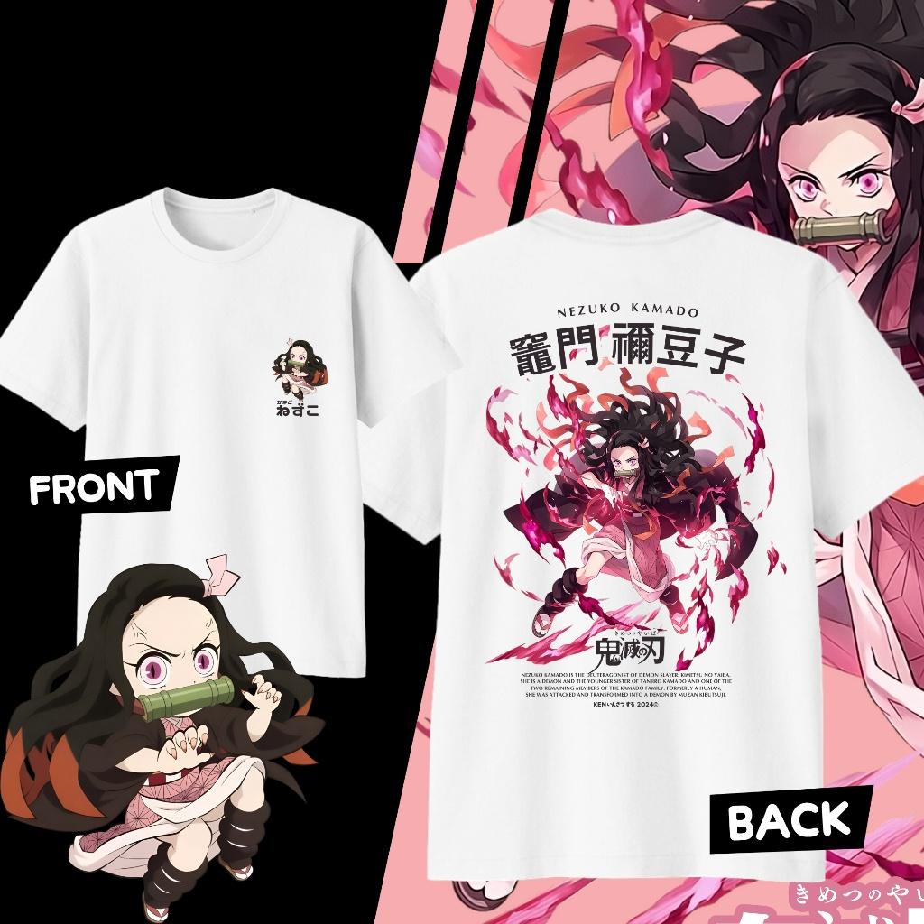 Demon Slayer Kamado Nezuko Pure Cotton T-shirt for 2026 Summer Men's and Women's Fashion Casual Cosplay Short Sleeved T-shirt