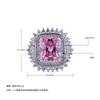 Square High Carbon High-Grade Diamond Ring Set With Pink Diamond Colored Treasure Ring Jewelry Style