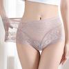 Women's Lace Trim Panties Sexy Mesh Sheer Briefs Hight Waist See Through Underpants Soft Stretch Cotton Underwear