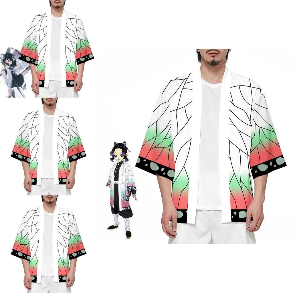 Стильный плащ хаори свободного кроя для косплея Кочо Шинобу из аниме Клинок, рассекающий демонов Kimetsu No Yaiba на все случаи жизни