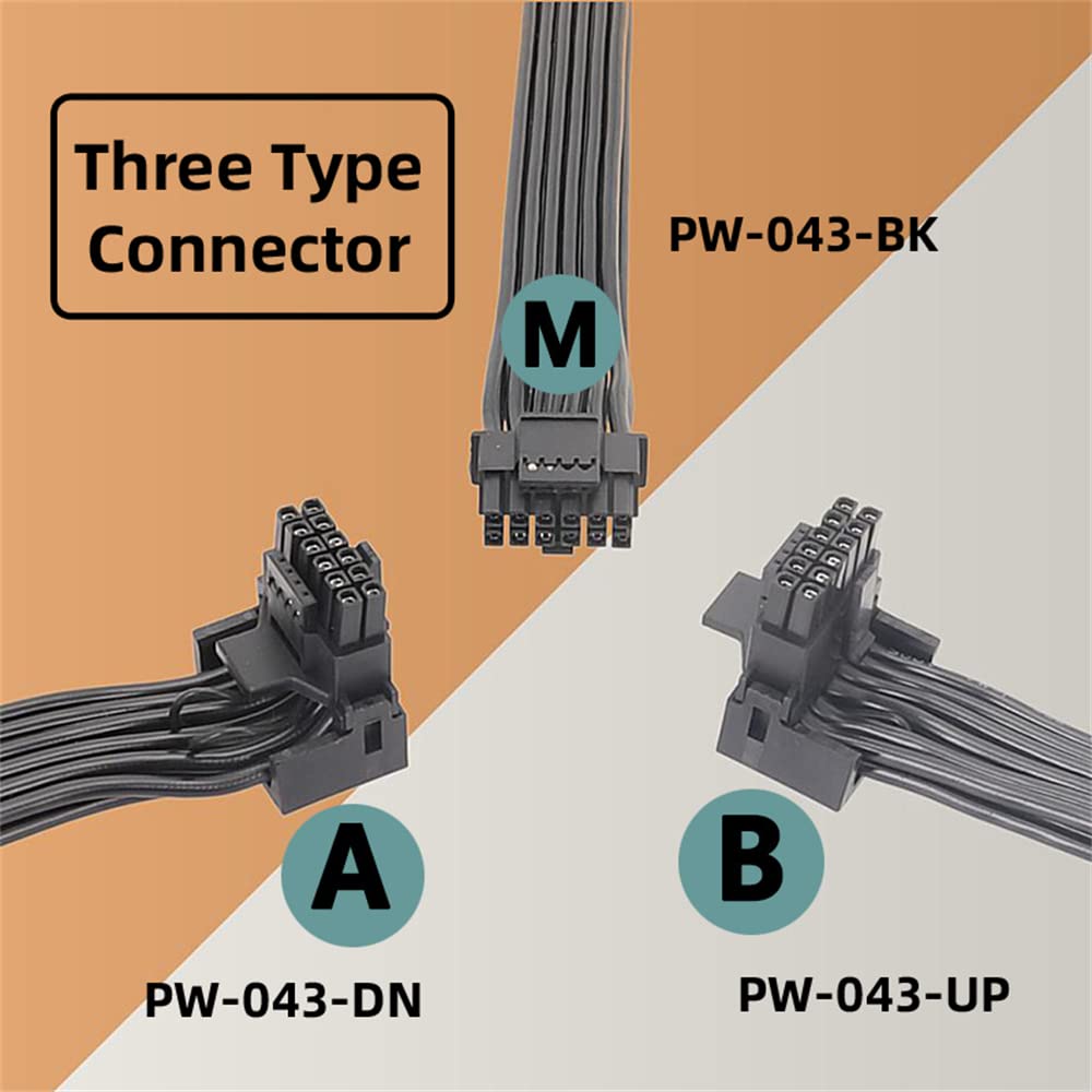 Cablecc 12 VHPWR ATX блок питания модульный кабель внешний внешний применимый к 3080 3090 TIPSU 16 Pin видеокарта 3.0 PCI-E 5.0 внутренний, 12+4P