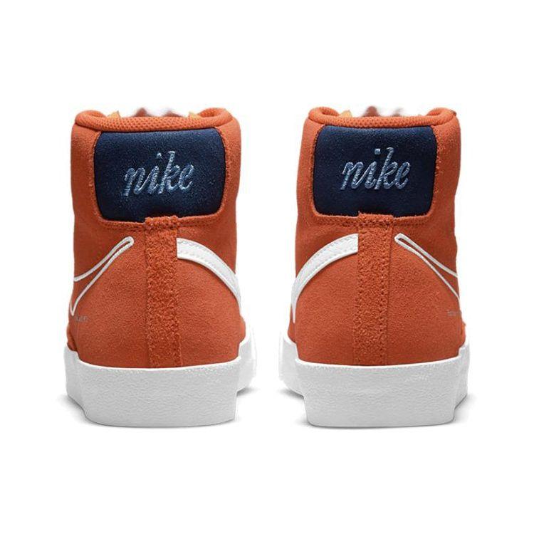 Nike Blazer Mid 77 First Use — оранжевые мужские кроссовки белые темно-королевские-синие DC3433-800
